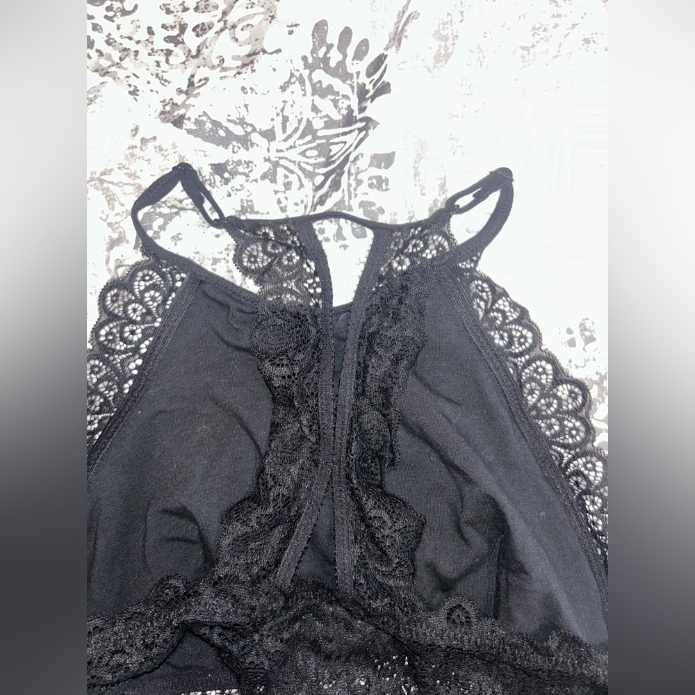 Aerie Black Lace Halter Bra - Picture 6 of 10
